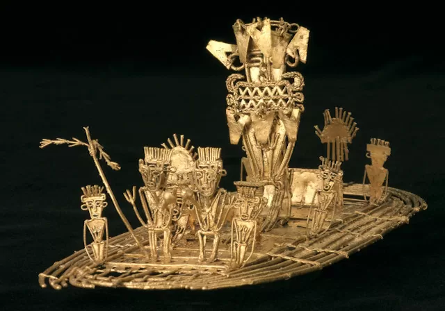 La balsa muisca escenografía y personajes