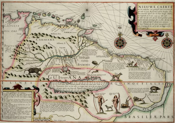 Mapa de las Guayanas 1599 Mapa de las Guayanas 1599