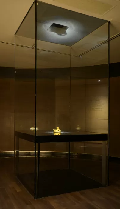 Exhibición de la Balsa Muisca en la sala La Ofrenda Exhibición de la Balsa Muisca en la sala La Ofrenda