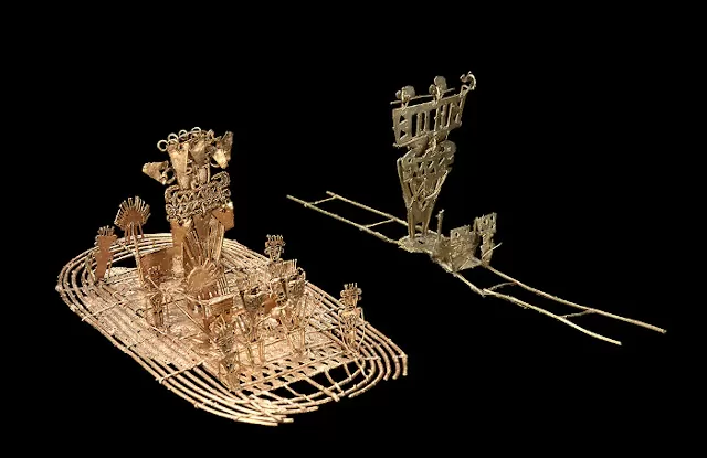 Balsa muisca y cacique 