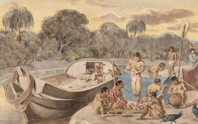 Bords de la Magdelaine. Préparation du dîner (Orillas del Magdalena. Preparación de la cena)