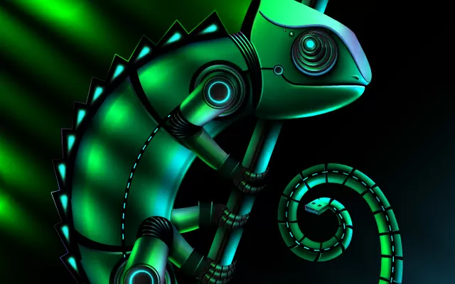 Vector de lagarto verde Chameleon realista