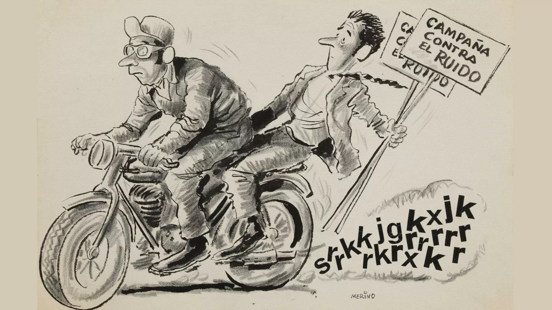 Campaña contra el ruido - Obra gráfica 1970. Hernán Merino. 