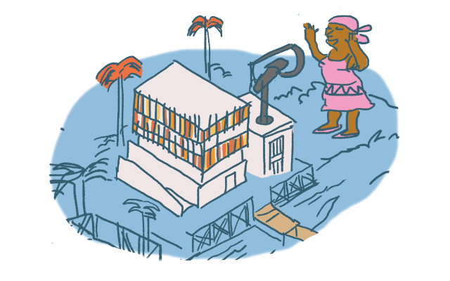 Viñeta universo Banrepcultural, por Juan Camilo Mayorga.