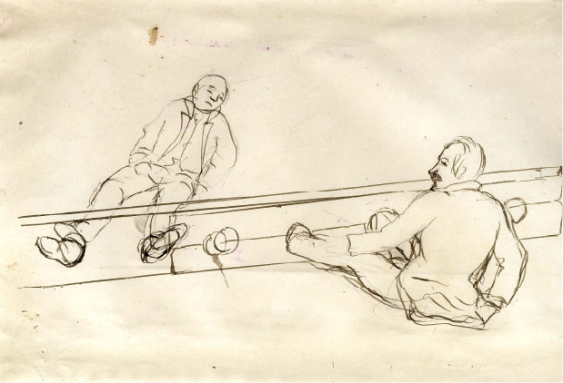 [8] Dos hombres en el cepo. José María Espinosa (1796-1883). S.f., tinta sobre papel F. Espinosa 9