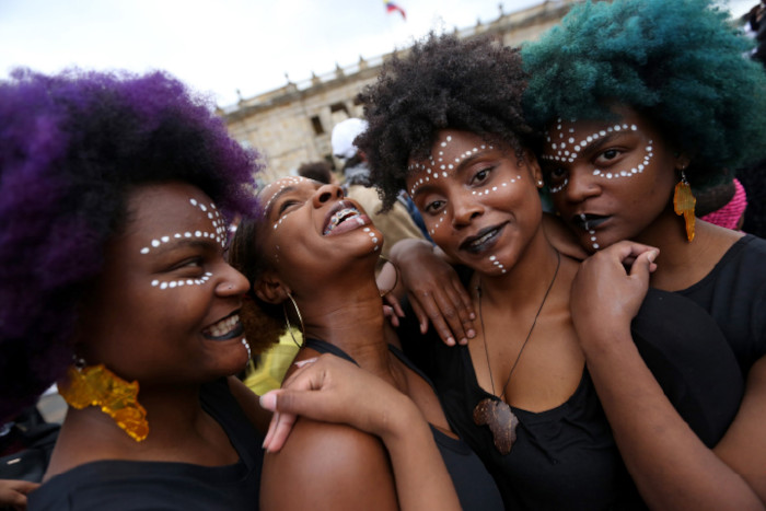 [6] Movilización social por el Día de la Afrocolombianidad y en solidaridad con el paro de Buenaventura, Bogotá, mayo de 2017. Fotografía
