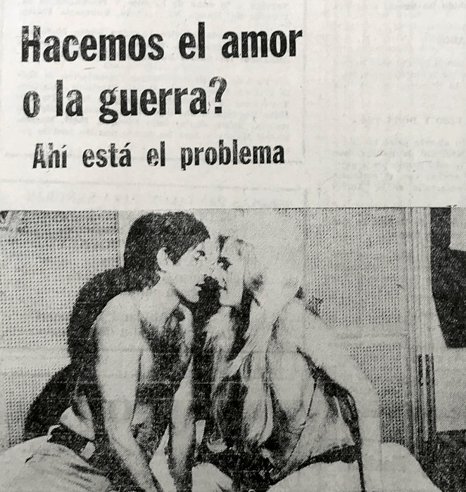 [11] “Hacemos el amor o la guerra?”, marzo de 1970. Impreso, Diario de la Costa, 15288.