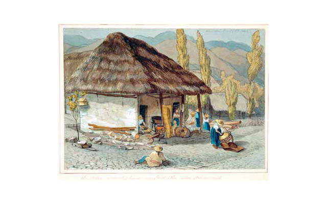 [4] El rancho campesino, Choachí 1846, acuarela sobre papel Reg. AP0118. Edward Walhouse Mark (1817-1895)