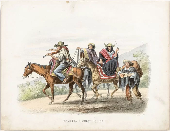 [9] Romería a Chiquinquirá Ca. 1860-1878, litografía sobre papel Reg. AP6262 - Ramón Torres Méndez (1809-1885)