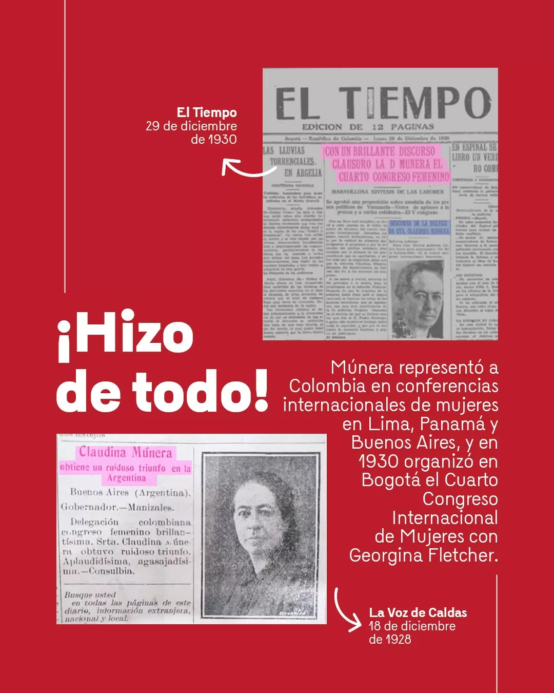 Pionera del feminismo en Colombia: Claudina Múnera Mejía