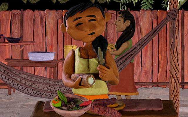 Cocineras cerca al río Amazonas