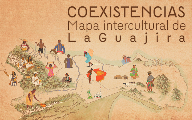 Ilustración del mapa: Coexistencias. Mapa intercultural de la Guajira