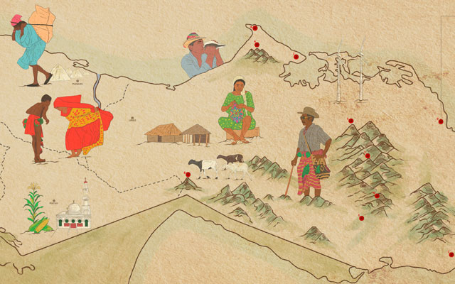 Detalle del mapa Coexistencias. Mapa intercultural de la Guajira