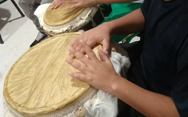 Colombia en un tambor en el Centro Cultural de Florencia.