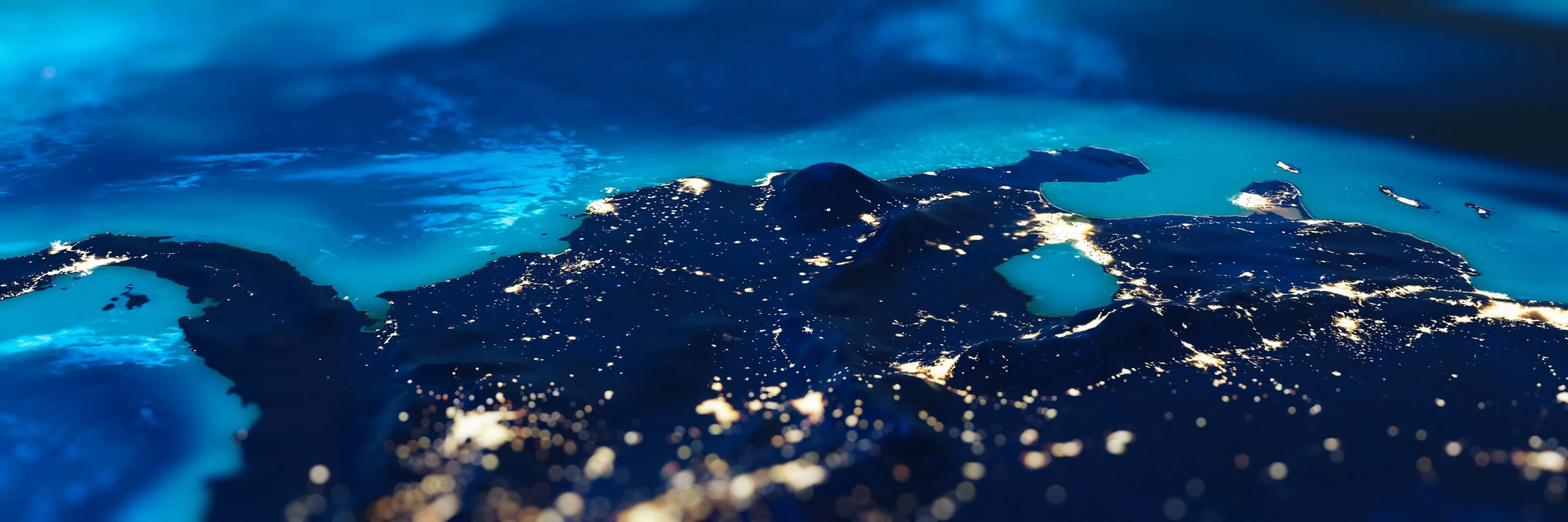 Mapa de un fragmento de Colombia y Venezuela vistas desde el espacio
