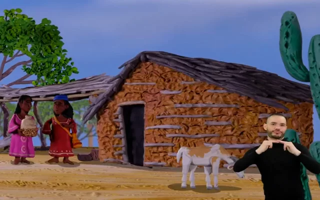 La construcción de viviendas en el río Ranchería en lengua de señas colombiana