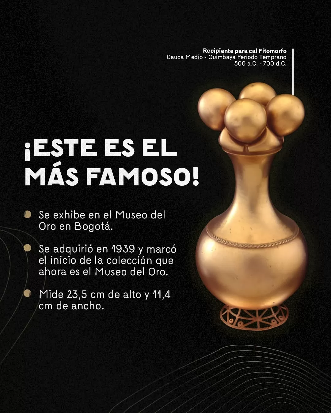 Recipiente para cal Fitomorfo. Cauca Medio - Quimbaya Período Temprano. 500 a.C. - 700 d.C