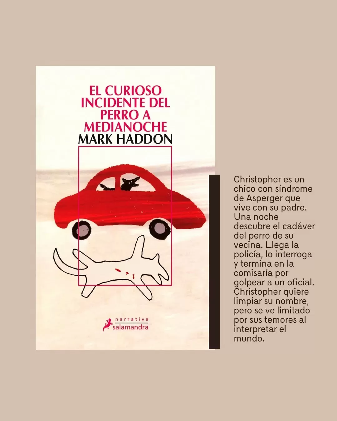Portada del libro 'El curioso incidente del perro a medianoche' de Mark Haddon