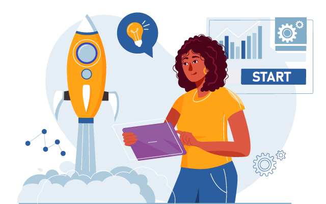 Ilustración emprendimiento, negocios.
