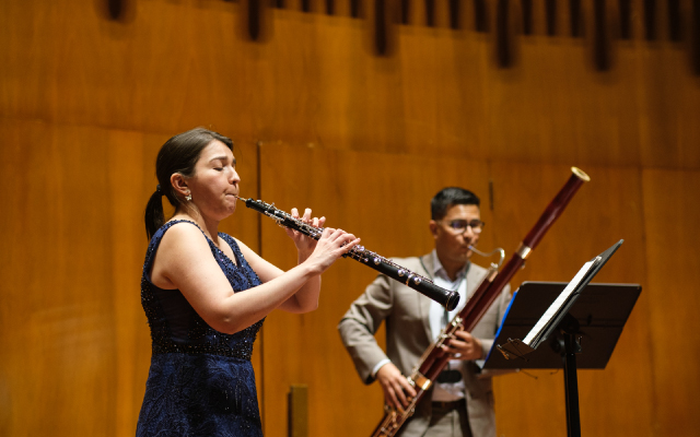 Tres Palos Ensamble concierto en la Sala de Conciertos de la Biblioteca Luis Ángel Arango 2022.