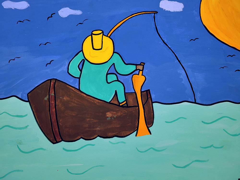 Fotografía de cuadro El pescador y el río