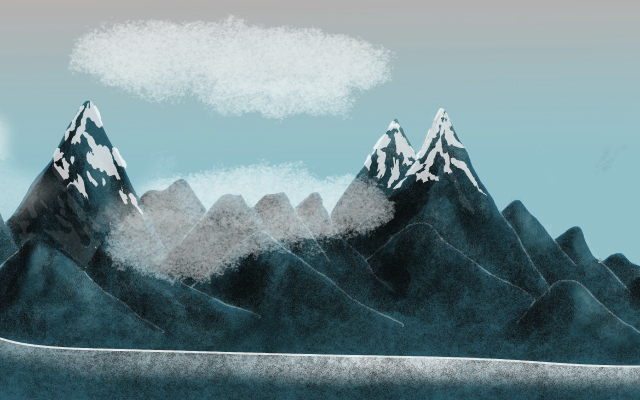 Glaciares, ilustración de la exposición El Magdalena: una cuenca posible.