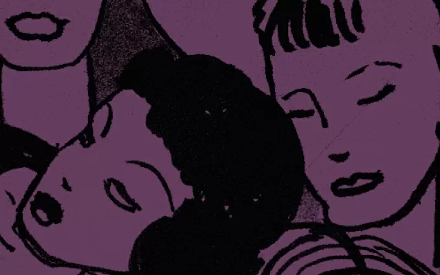 Grupo de mujeres ca. 1925-1936. Tinta y lápiz sobre papel - AP6800