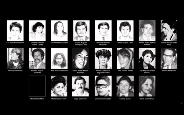 Fotografías de las víctimas desaparecidas en el Palacio de Justicia