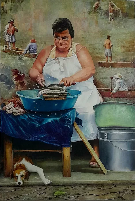 La sajadora (Doña Rosalba) y  Pescaderias. Braulio Hernández