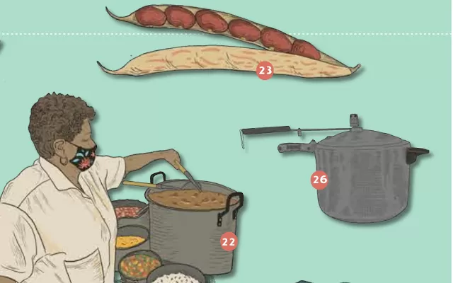 Infografía ilustrada sobre la Cultura y diversidad de fríjoles y maíces en Antioquia