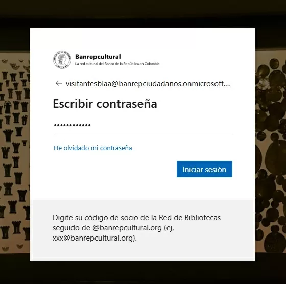 Pantalla de inicio de sesión en el descubridor Pantalla de inicio de sesión en el descubridor