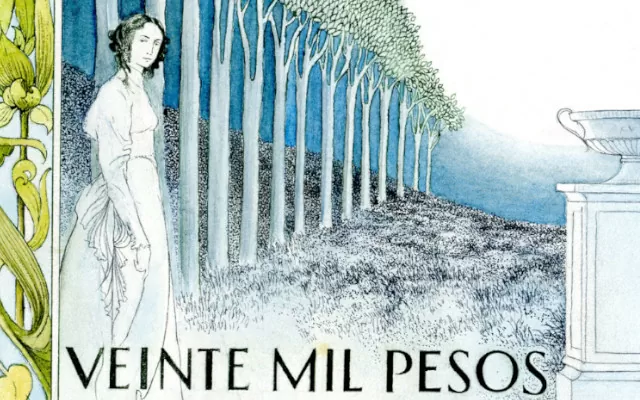 Detalle boceto billete de 20.000