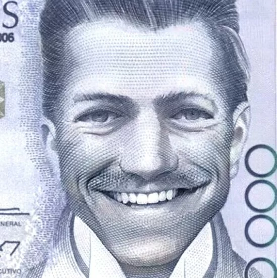 Julio Garavito, billete de 20 mil pesos antiguo 