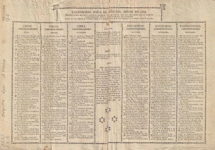 Kalendario para el año del señor de 1807 
