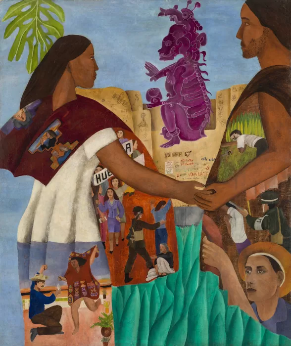 La muerte maya. Cecilia Vicuña 1977. Óleo sobre tela 121 x 101 cm - AP6987