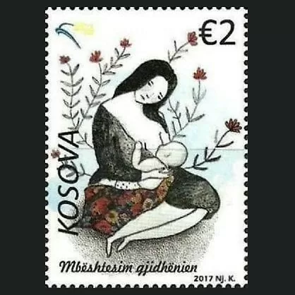 Estampilla: Lactancia materna Kosovo