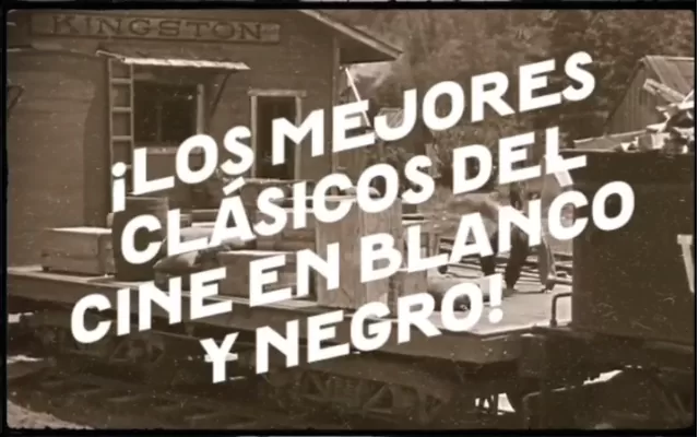 Fotograma del reel publicado en @banrepcultural con el texto "Los mejores clásicos del cine en blanco y negro"