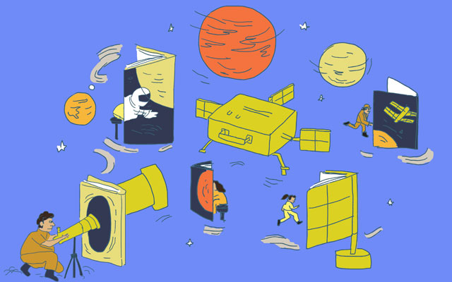 Maleta didáctica de astronomía con instrumentos