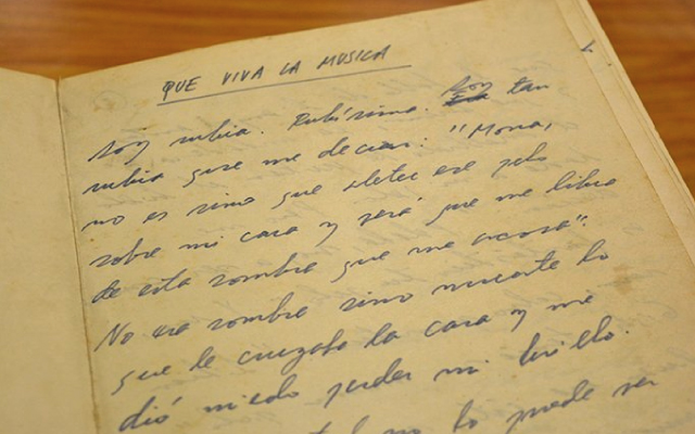 Que viva la música, manuscrito original Biblioteca Luis Ángel Arango.