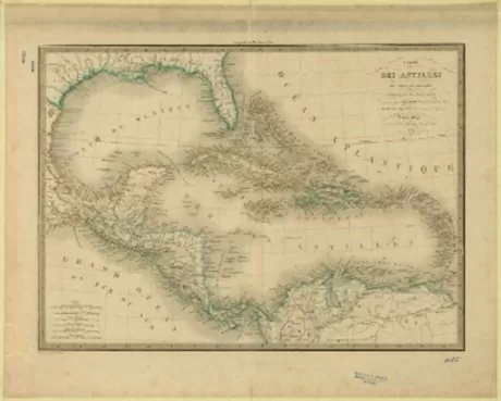 Carta de las Antillas, desde el golfo de México y parte de los Estado vecinos