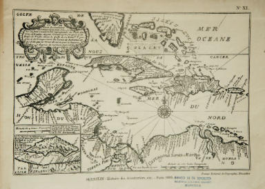 Mapa de Centroamérica que indica los territorios de Honduras, Costa Rica, Veraguas, Tierra Firme, Cartagena y Santa Marta