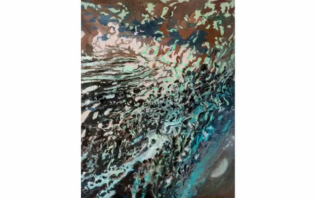 De la serie Contando piedras en el jardín de mi casa. Natalia Castañeda Arbeláez. Óleo sobre tela. 113,2 x 145 cm. 2010