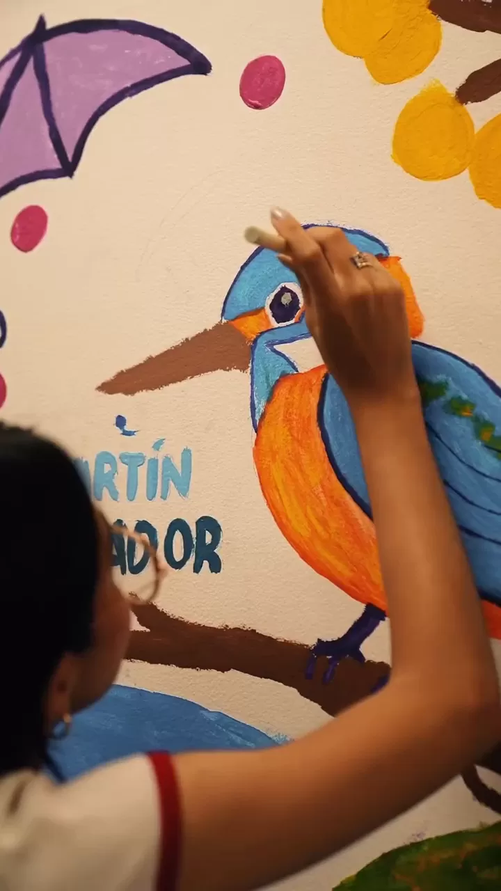 Imagen de mural en la Sala infantil del Centro Cultural de Girardot