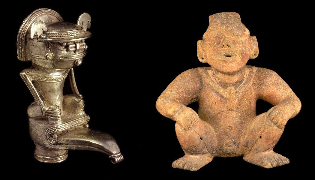 Figura antropozoomorfa y vasija antropomorfa