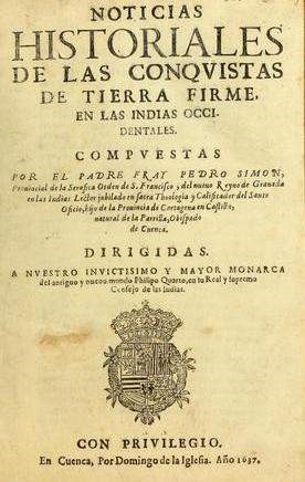 Portada: Noticias historiales de las conquistas de Tierra Firme en las Indias Occidentales