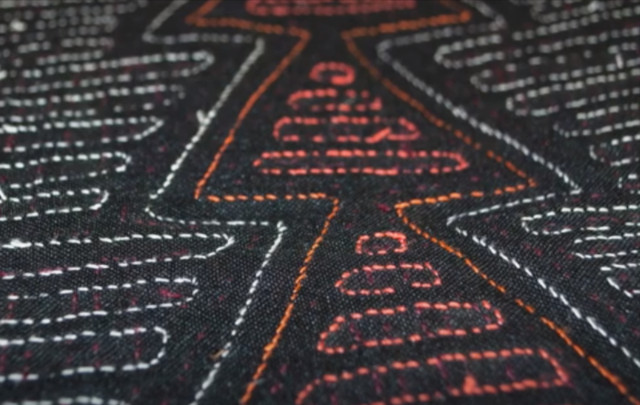 Luisa Valderrama y Leonedis y Tuminel. Molas, costura sobre tela