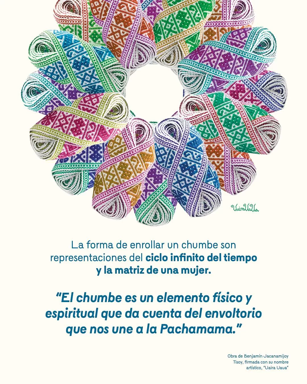 Obra de Benjamín Jacanamijoy Tisoy, firmada con su nombre artístico, "Uaira Uaua"