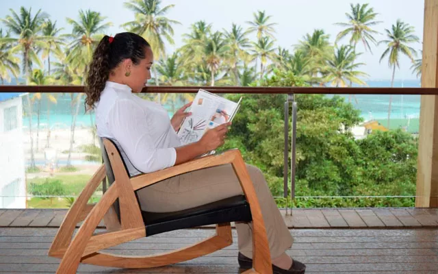 Sala de lectura en el Centro Cultural de San Andrés.