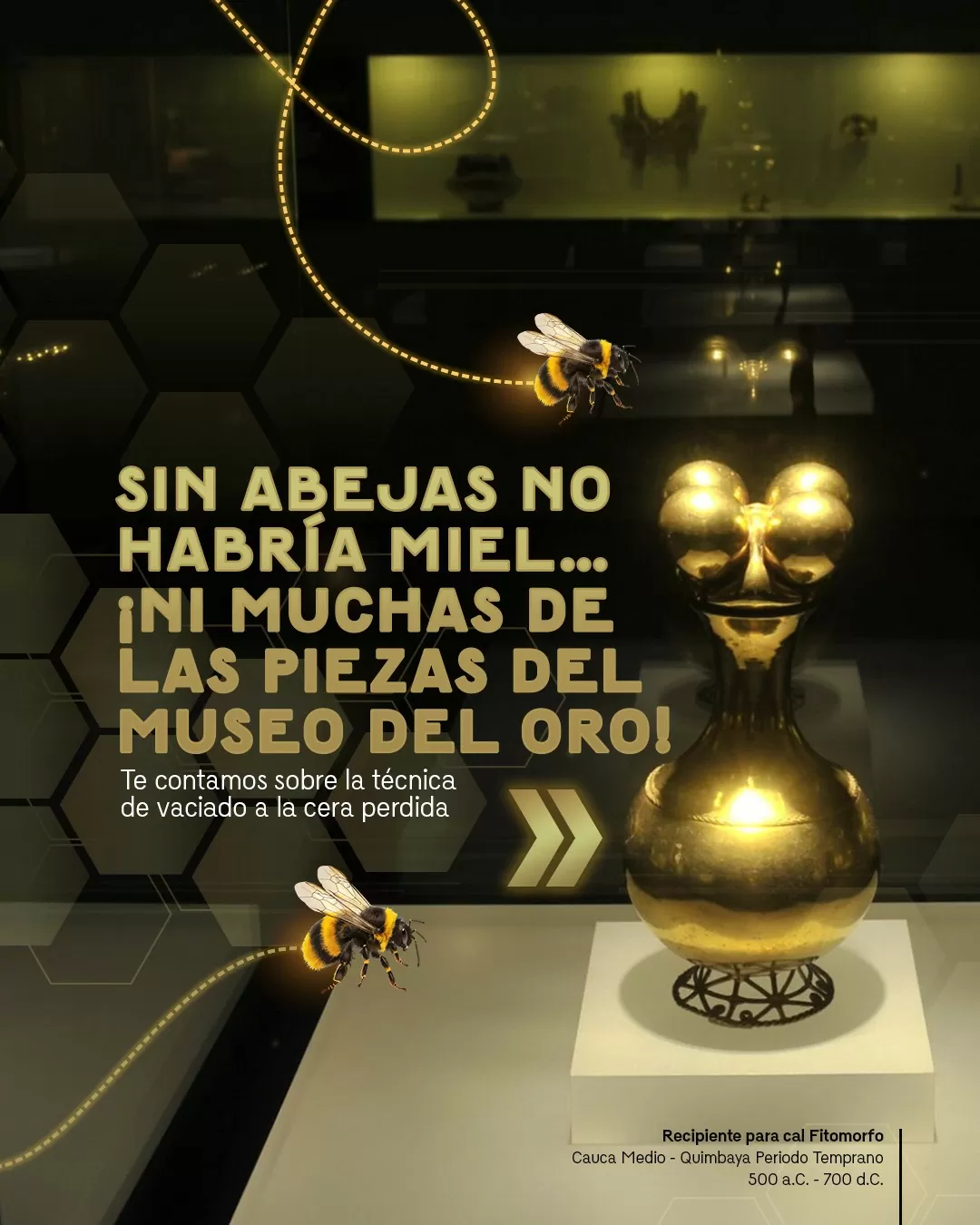 Recipiente para cal Fitomorfo. Cauca Medio - Quimbaya Período Temprano 500 a.C. - 700 d.C 