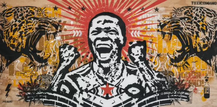 Sin título 3. Toxicómano 2013. Estarcido sobre MDF 122 x 244 cm - AP5356